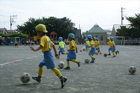 サッカーの練習風景