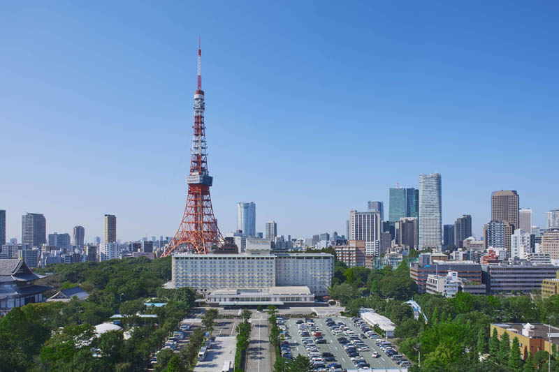 「東京プリンスホテル」。「東京タワー」のすぐ横に位置する。