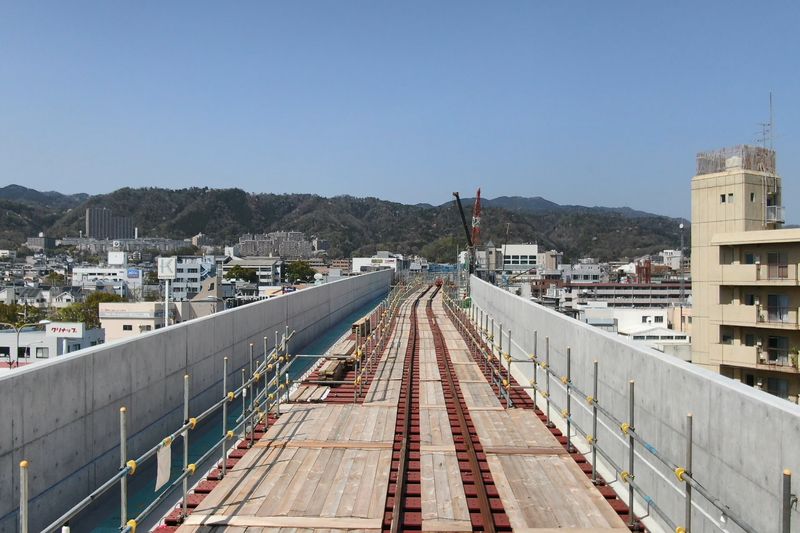 北大阪急行線延伸の工事状況