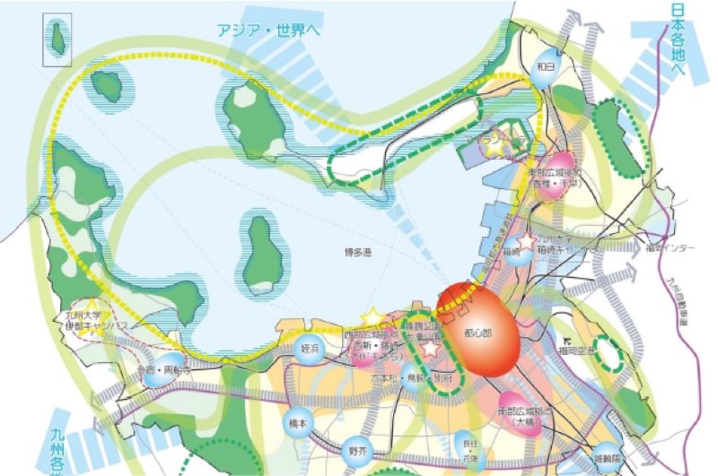 「福岡市の都市空間構想図」　※画像提供：福岡市