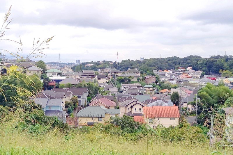 色も形もさまざまな家が織りなす玉川学園の景色