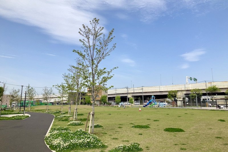 ボール広場、児童広場、幼児広場など多くのエリアがある「大曽根小北さくら公園」