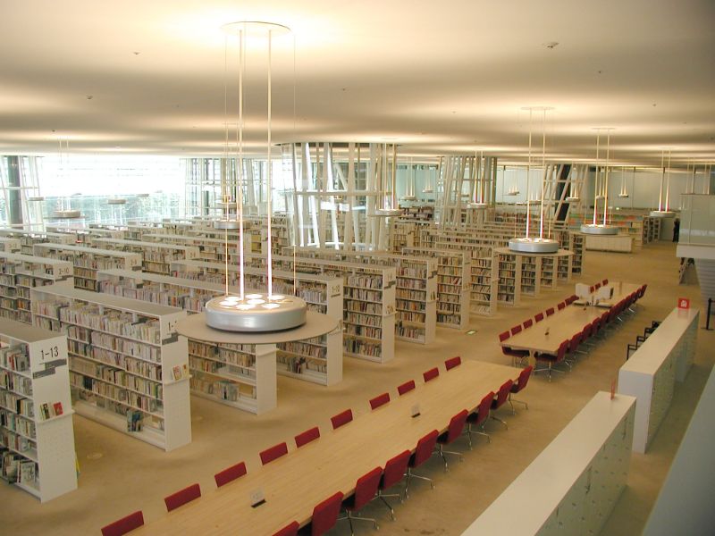 充実の蔵書を誇る図書館