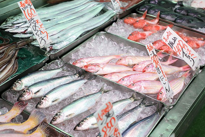 全国から届く魚介類は新鮮で良質