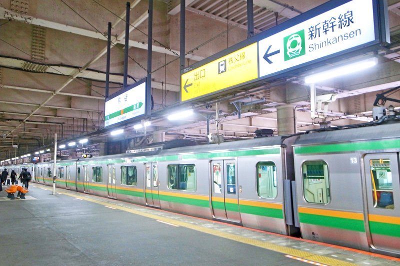 「熊谷」駅のホーム