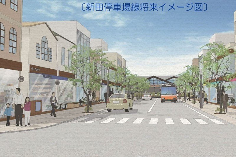 「新田停車場線」将来イメージ図
