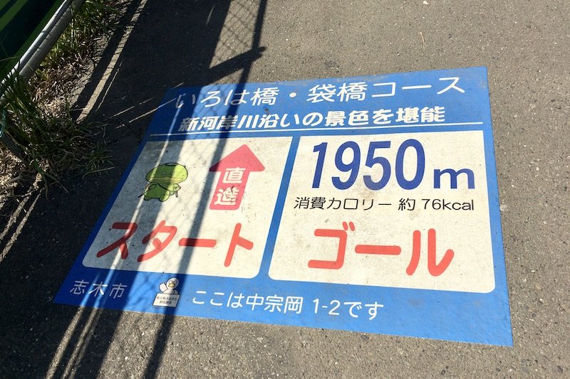 「いろは橋コース・袋橋コース」の距離と消費カロリー