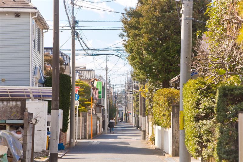 整然と区画された吉祥寺本町の街並み