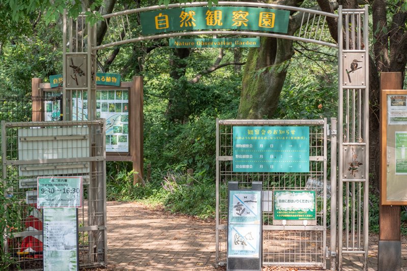 「自然観察園」の入り口ゲート