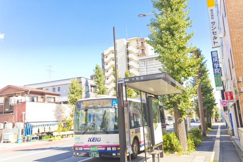 「八王子」駅、「京王八王子」駅へ向かうバスが停まる「大和田」停留所