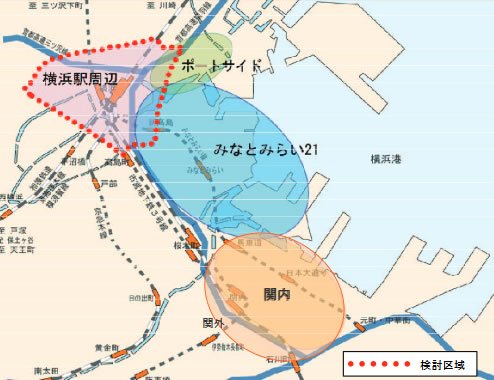 計画検討区域（出典:「エキサイト横浜22」）