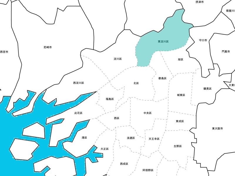 東淀川区の位置