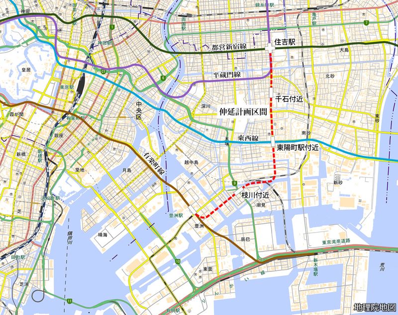 8号線延伸の計画路線